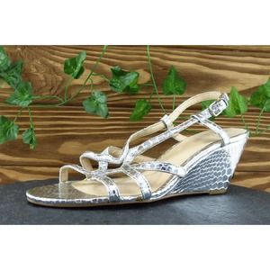 Isol? Sz 9 M‎ Silver Strappy Synthetic Women Sandals